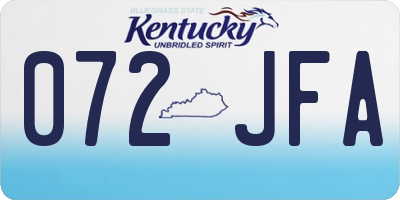 KY license plate 072JFA