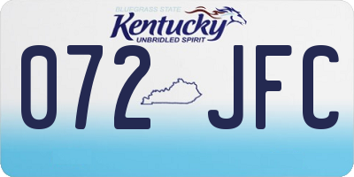 KY license plate 072JFC