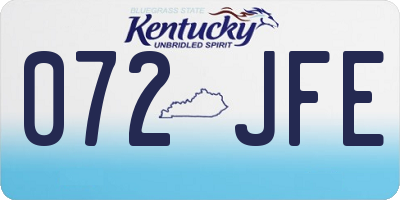 KY license plate 072JFE