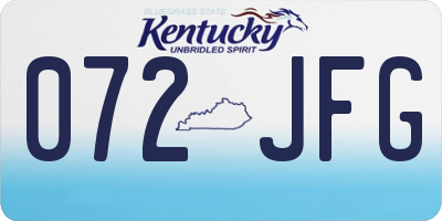 KY license plate 072JFG
