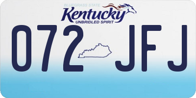 KY license plate 072JFJ