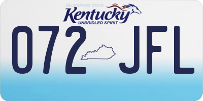 KY license plate 072JFL