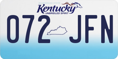 KY license plate 072JFN