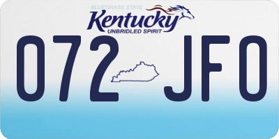 KY license plate 072JFO