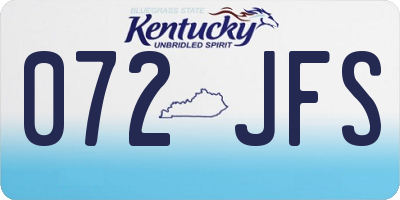 KY license plate 072JFS