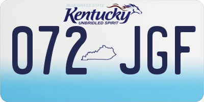 KY license plate 072JGF