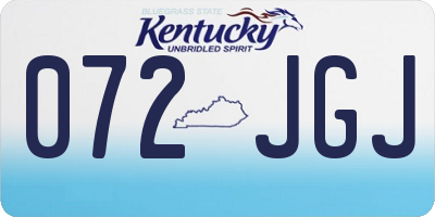 KY license plate 072JGJ