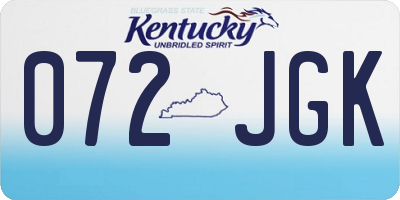 KY license plate 072JGK