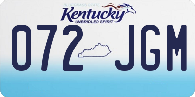 KY license plate 072JGM