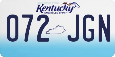 KY license plate 072JGN
