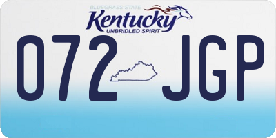KY license plate 072JGP