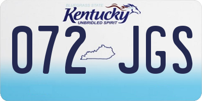 KY license plate 072JGS