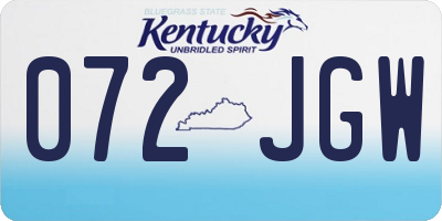 KY license plate 072JGW