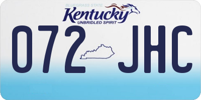 KY license plate 072JHC