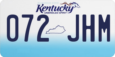 KY license plate 072JHM