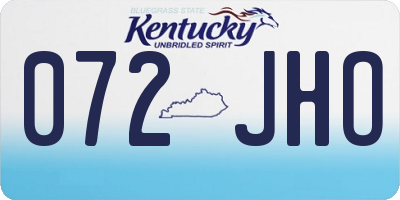 KY license plate 072JHO
