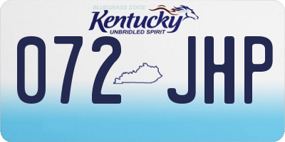 KY license plate 072JHP