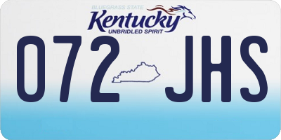 KY license plate 072JHS