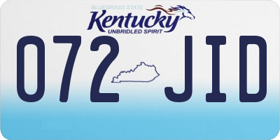 KY license plate 072JID