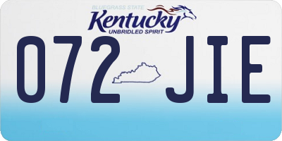 KY license plate 072JIE