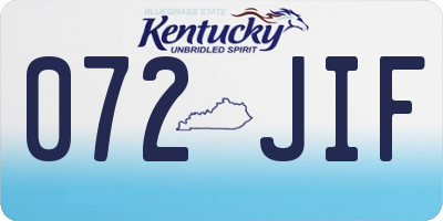 KY license plate 072JIF