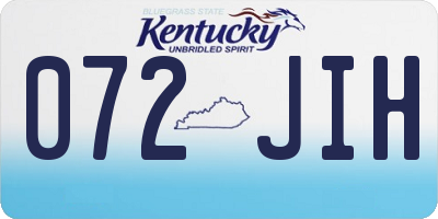 KY license plate 072JIH