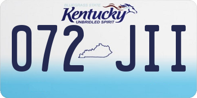 KY license plate 072JII