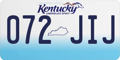 KY license plate 072JIJ