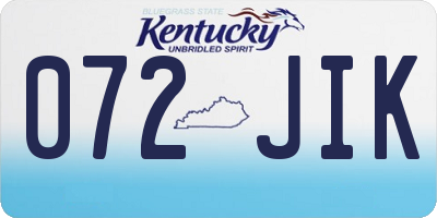 KY license plate 072JIK