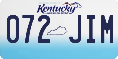 KY license plate 072JIM