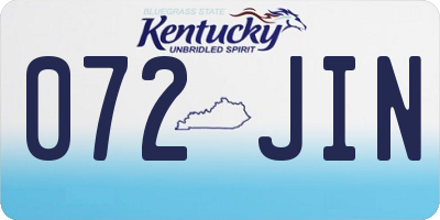 KY license plate 072JIN