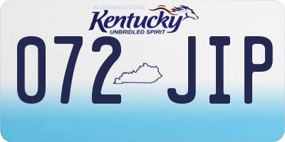 KY license plate 072JIP