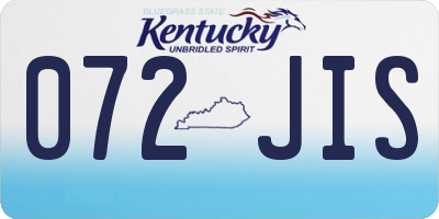 KY license plate 072JIS