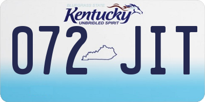 KY license plate 072JIT