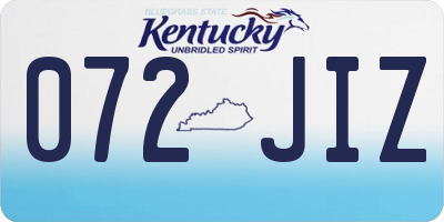 KY license plate 072JIZ