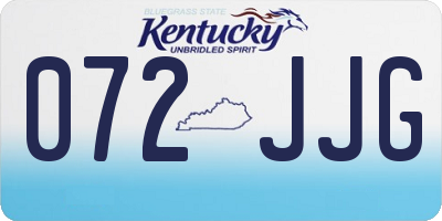 KY license plate 072JJG