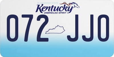 KY license plate 072JJO