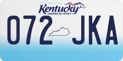 KY license plate 072JKA