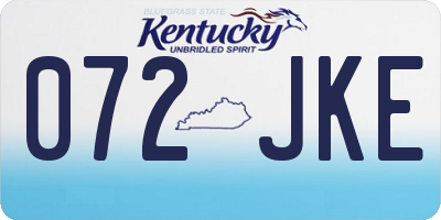 KY license plate 072JKE
