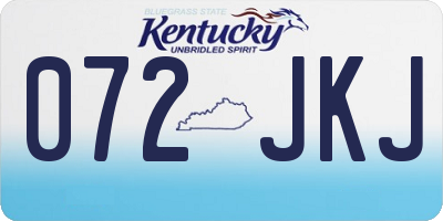 KY license plate 072JKJ
