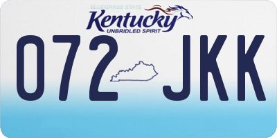 KY license plate 072JKK