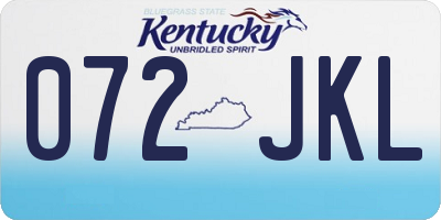 KY license plate 072JKL