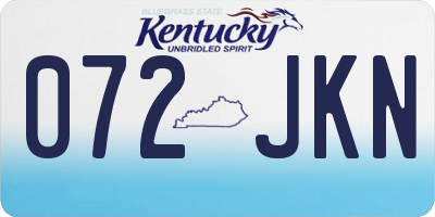 KY license plate 072JKN