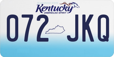 KY license plate 072JKQ