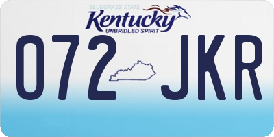 KY license plate 072JKR