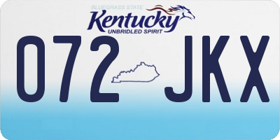 KY license plate 072JKX