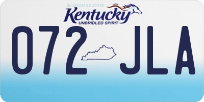 KY license plate 072JLA