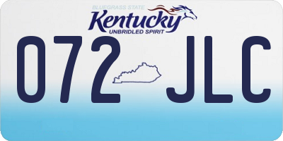 KY license plate 072JLC