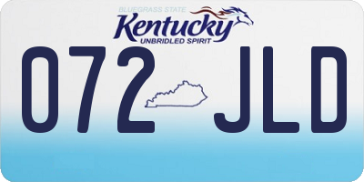 KY license plate 072JLD