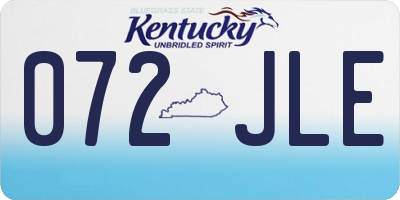 KY license plate 072JLE